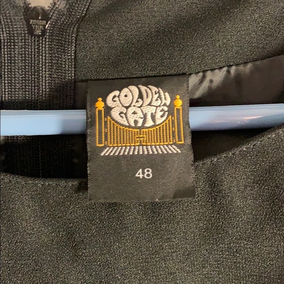 Vintage Golden Gate Plus Sized Layered Black Dress - Picture 4 of 6